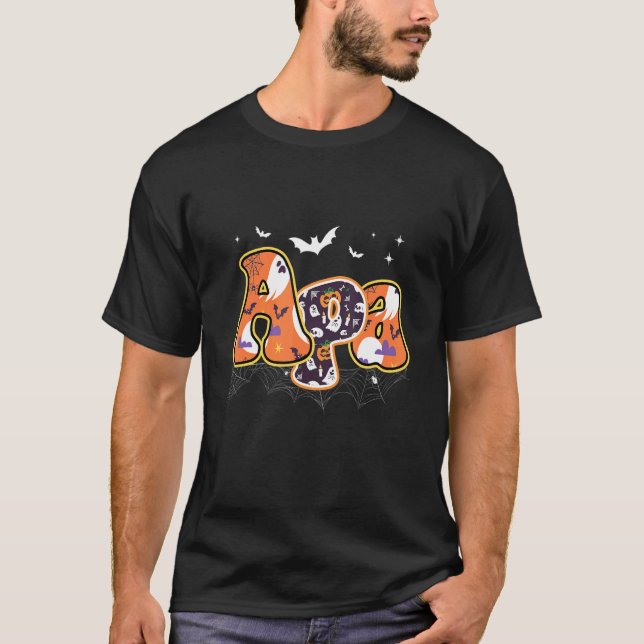 Mens Spooky Apa Halloween Matching Group Dad Grand T-Shirt (Front)
