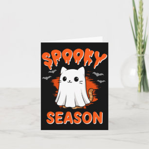 Mens Spooky Kitty Ghost Costume For Halloween Card