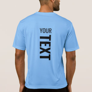 Mens Sport Activewear Back Side Print Blue T-Shirt