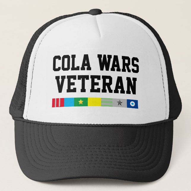 Mens Sportswear Baseball COLA WARS VETERAN Trucker Trucker Hat (Front)