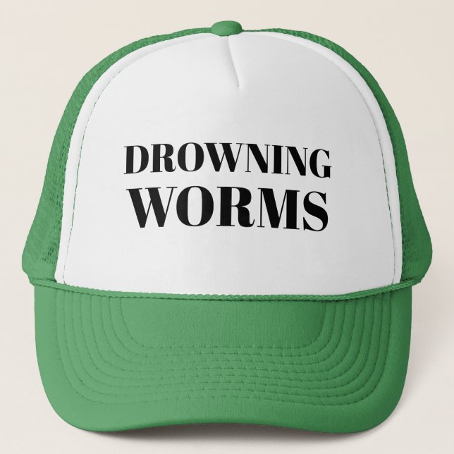 Men's Sportswear Fishing DROWNING WORMS Lucky Trucker Hat (Front)