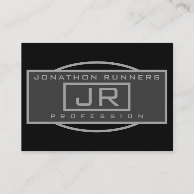 Men's Sporty Geometric Dark Greys & Black  Enclosure Card (Front)