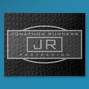 Men's Sporty Geometric Dark Greys & Black Jigsaw Puzzle