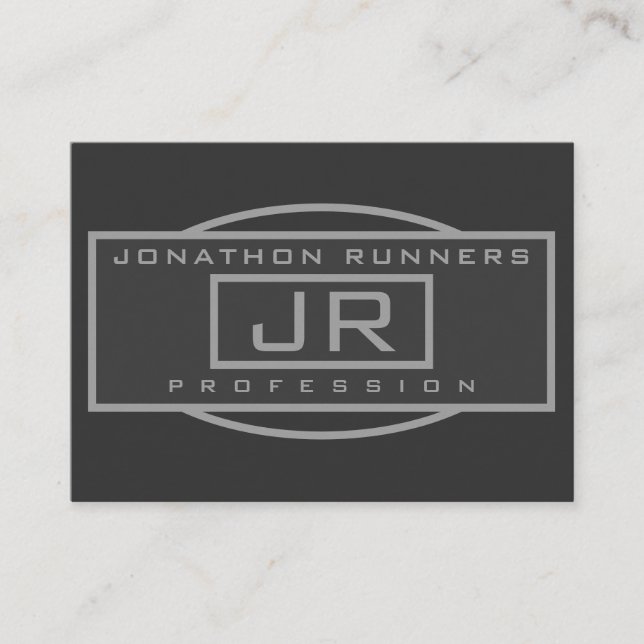 Men's Sporty Geometric Grey & Dark Greys Enclosure Card (Front)