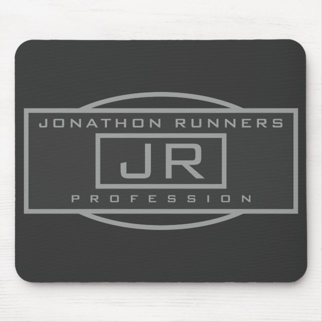 Men's Sporty Geometric Grey & Dark Greys Mouse Mat (Front)