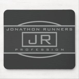 Men's Sporty Geometric Grey & Dark Greys Mouse Mat