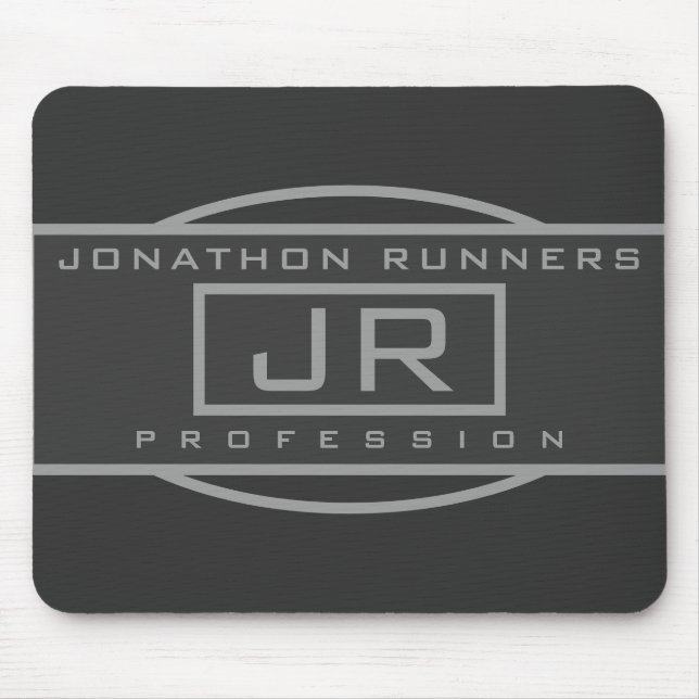 Men's Sporty Geometric Grey & Dark Greys Mouse Mat (Front)