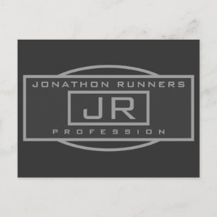 Men's Sporty Geometric Grey & Dark Greys Postcard