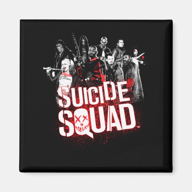 Mens Squad Squad Splatter Black Performance Magnet (Front)