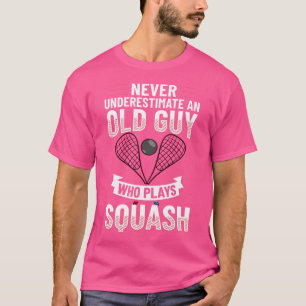 Mens Squash Sport Game Ball Racket Court Player T-Shirt