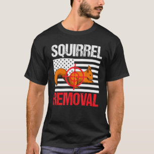Mens Squirrel Hunting Squirrel Removal Us Flag T-Shirt