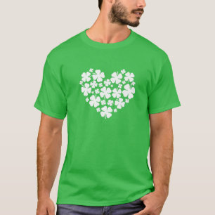 Mens St Patricks Day For Women Heart Shamrocks Iri T-Shirt