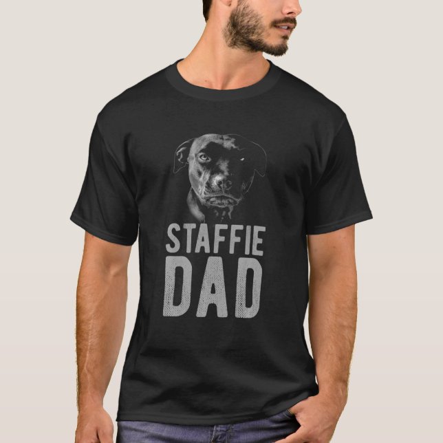 Mens Staffordshire Bull Terrier In Black For Men - T-Shirt (Front)