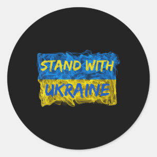 Mens Stand With Ukraine, Ukrainian Flag, Solidarit Classic Round Sticker