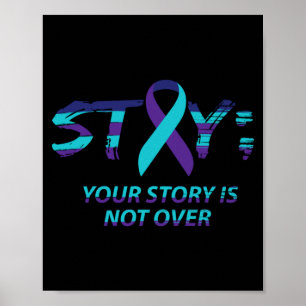 Mens Stay Semicolon Suicide Awareness Mental Poster