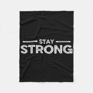 Mens Stay Strong Gym Fitness Workout Bodybuilding Fleece Blanket