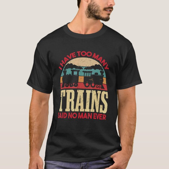 Mens Steam Locomotive & Model Train T-Shirt (Front)