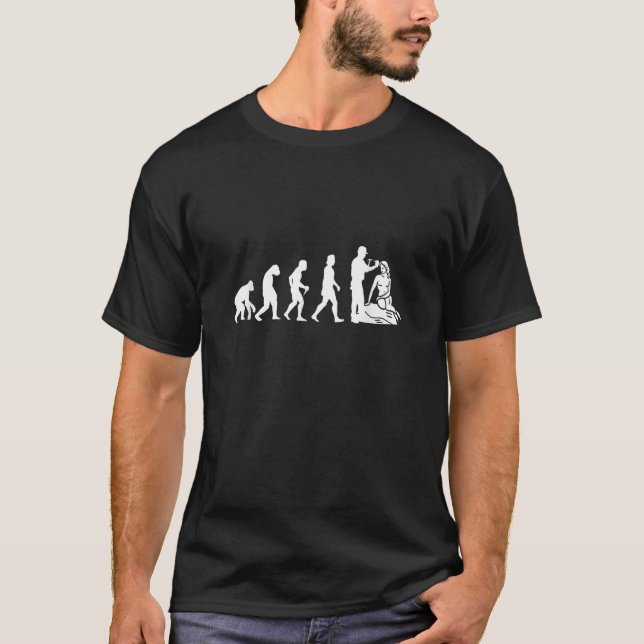 Mens Steinmetz Sculptor Evolution Design  T-Shirt (Front)