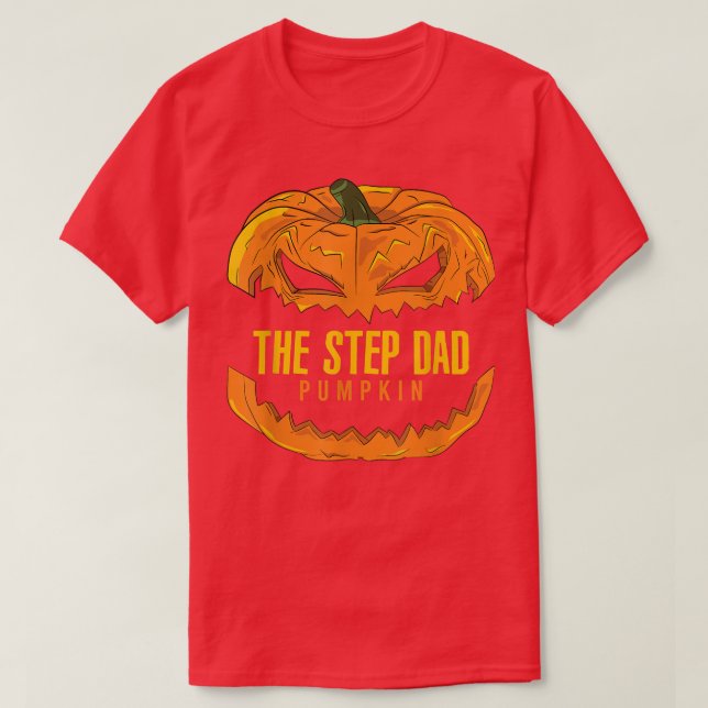 Mens Step Dad Pumpkin Matching Family Group Hallow T-Shirt (Design Front)