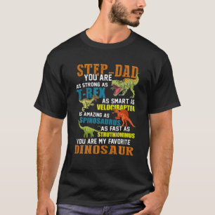 Mens Step-Dadsaurus T Rex Dinosaur Step-Dad Saurus T-Shirt