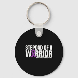 Mens Stepdad Of A Warrior Pancreatic Cancer Awaren Key Ring