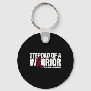 Mens Stepdad of a Warrior Sickle Cell Awareness  Key Ring
