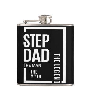 Mens Stepdad The Man The Myth The Legend Gift Hip Flask