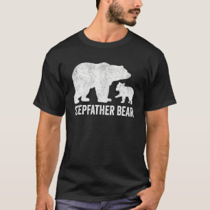 Mens Stepfather Bear Fathers Day Funny Cub Kid Bo T-Shirt