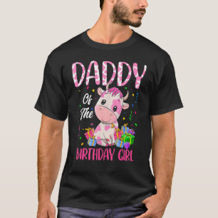 Mens Strawberry Cow Daddy of the Birthday Girl   D T-Shirt