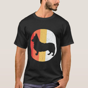 Mens Striped Sunset Vintage Corgi Premium T-Shirt