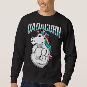 Mens Strong Dad Dadacorn Papacorn Unicorn Papa Bod Sweatshirt