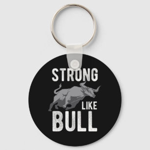 Mens Strong Like A Bull Powerlifting Bodybuilding Key Ring