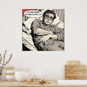 Men's Suffering 1950's Comic Poster