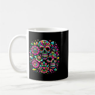 Mens Sugar Skull Vibrant Colourful Day Of The Coffee Mug