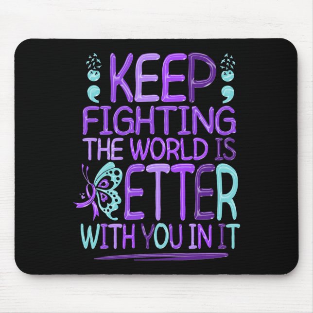 Mens Suicide Awareness Suicide Prevention Support Mouse Mat (Front)