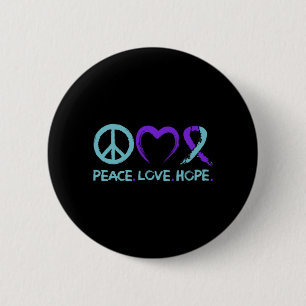 Mens Suicide Prevention Awareness Peace Love Hope 6 Cm Round Badge