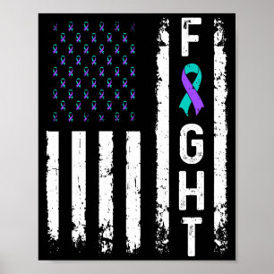 Mens Suicide Prevention Flag Fight Mental Health Poster
