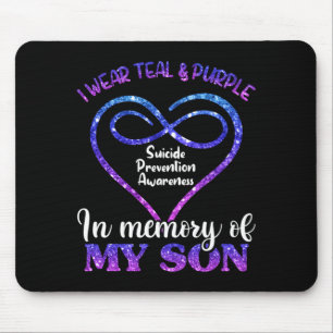 Mens Suicide Prevention Teal Purple In Memory Of Mouse Mat