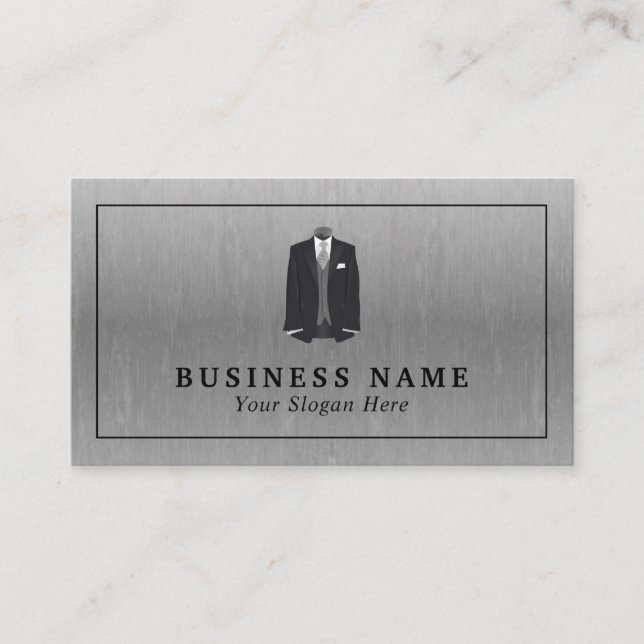 Men's Suit, Fashion-Designer Business Card (Front)