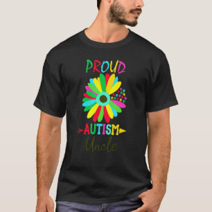 Mens Sunflower Proud Autism Niece Nephew Uncle Aut T-Shirt