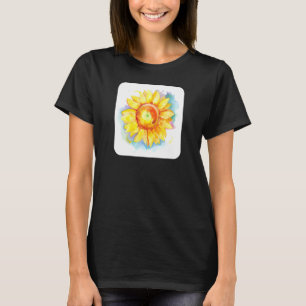 Mens Sunflower Watercolor Blossom Yellow Floral Fl T-Shirt
