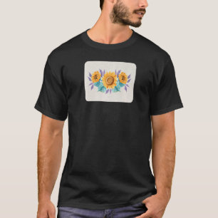 Mens Sunflower Watercolor Blossom Yellow Floral Fl T-Shirt
