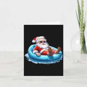 Mens sunshine summer santa claus july beach card