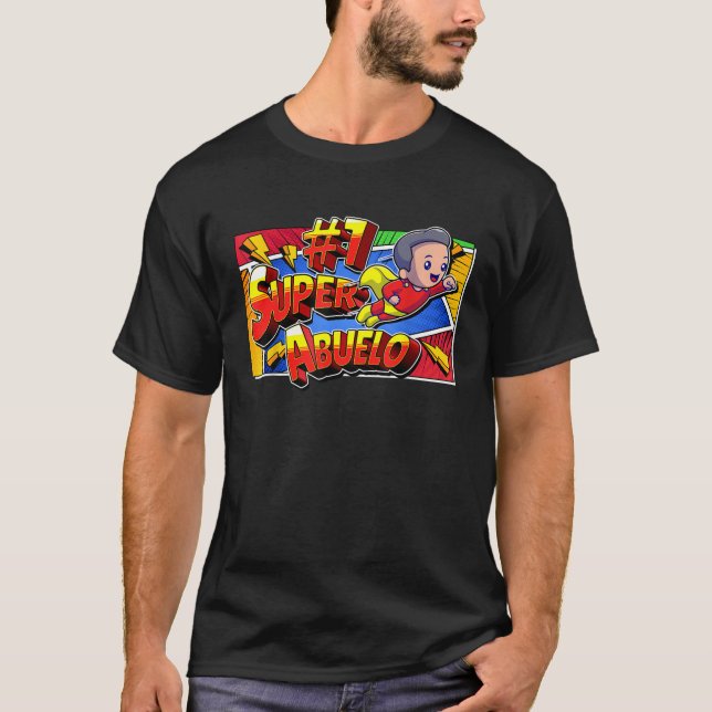 Mens Super awesome matching superhero Abuelo T-Shirt (Front)