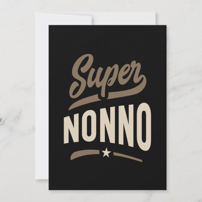 Mens Super Nonno Grandpa Gift Thank You Card (Front)