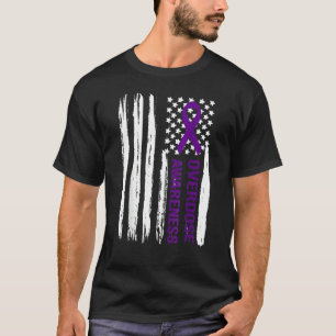 Mens Support End Overdose Pruple Ribbon Opioid Ove T-Shirt
