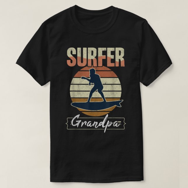 Mens Surfer Grandpa Surf Retro Surfing Grandfather T-Shirt (Design Front)