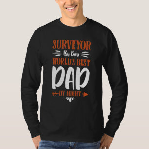 Mens Surveyor By Day World´s Best Dad By Night T-Shirt