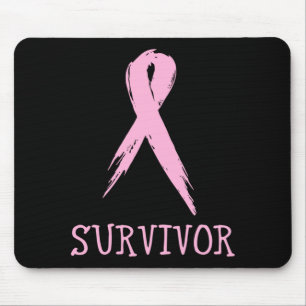 Mens Survivor Breast Cancer Awareness Ribbon Mouse Mat