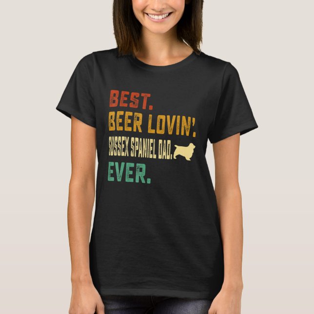 Mens Sussex Spaniel  - Best Beer Loving Sussex Spa T-Shirt (Front)